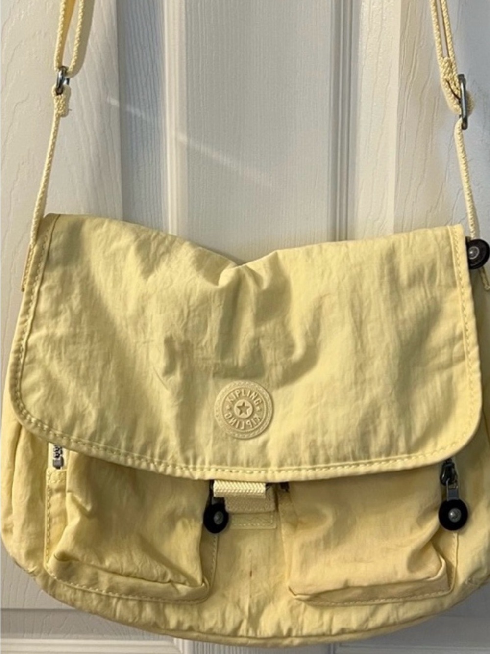 Yellow Kipling Cross-Body Messenger Pocket Bag